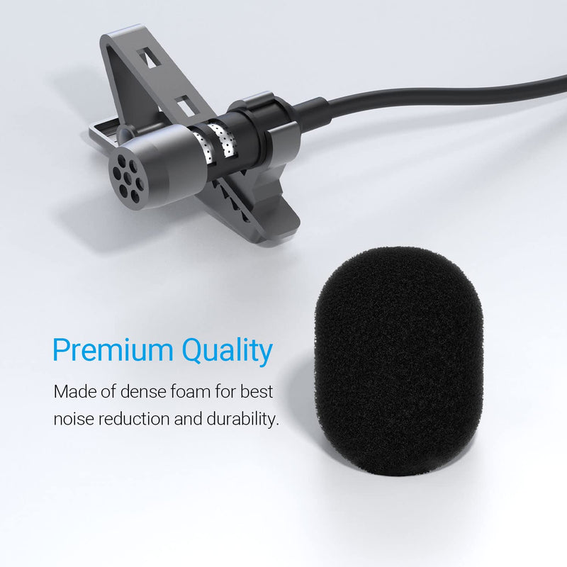 Cubilux Furry Windscreen & Foam Cover Set for Lavalier Lapel Microphone, Wind Muff & Dead Cat Set for Mini MIC, Windshield, Windjammer for Lav MIC, 5-Pack of Each Foam & Furry Cover, 5-Pack of Each