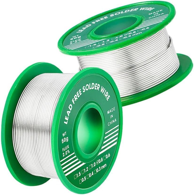 2 Rolls of Solder Lead Soldering Wire with Flux 0.8 mm, 30 g per Roll, for Electronic Repairs and Model Making