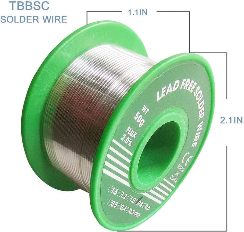 Solder 0.8 mm with 10 g Solder Paste, Solder Lead Free with Rosin Core, Solder with Flux 20 g, Solder Wire for Repair and DIY of Electronic Electric Soldering Components