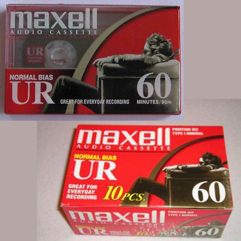 Maxell Audio Cassette - Blank Media, Cassette, Red, 60 Min, Pack of 10