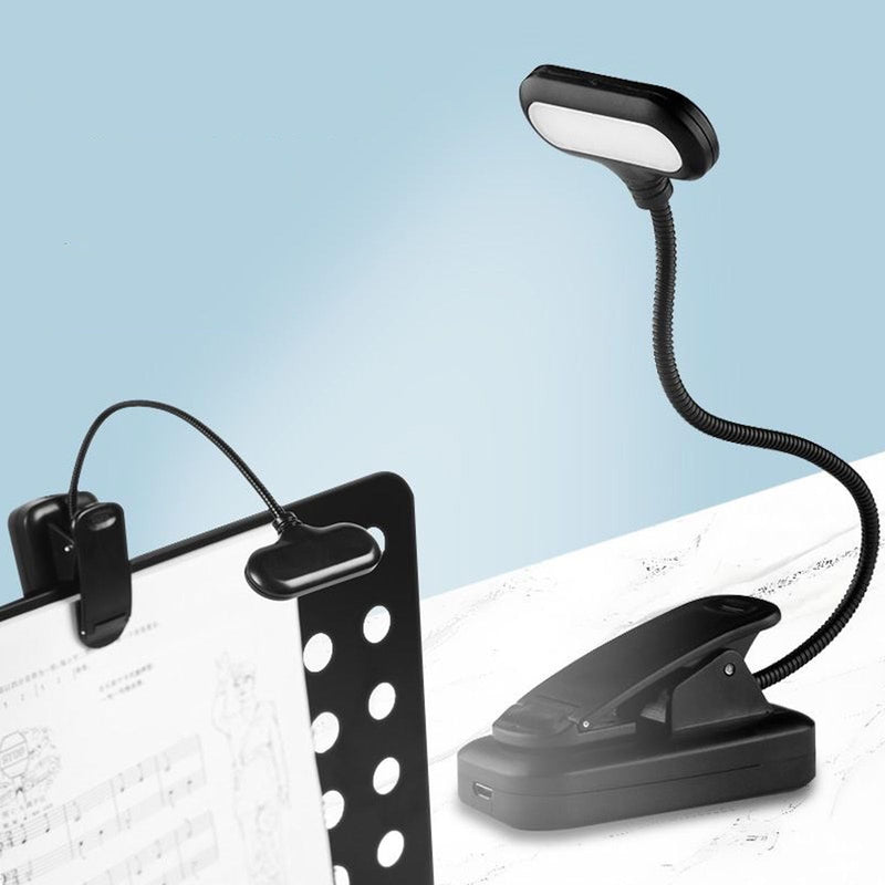 Battery Operated Clip LED Reading Lamp, Adjustable Arm Eye Protect Small Portable Desktop Night Light for Bedroom Study Use