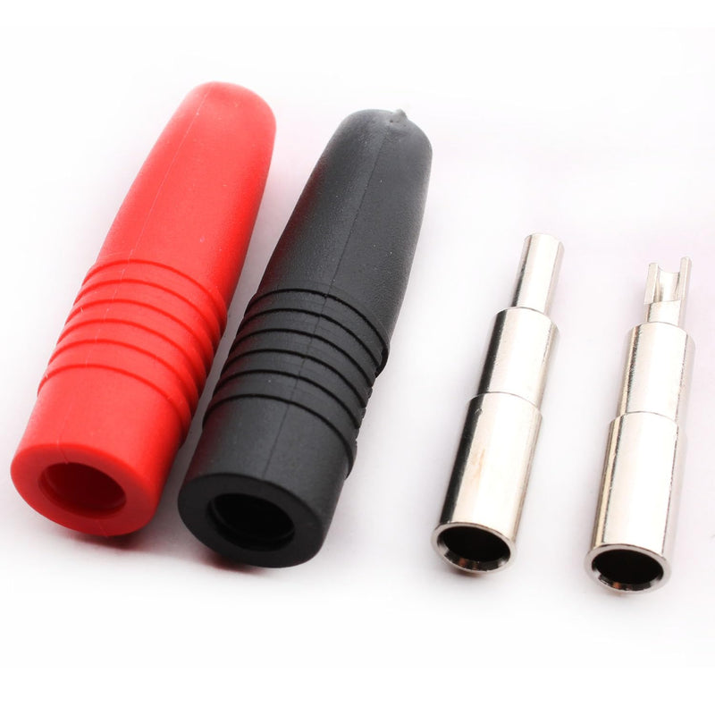 RUNCCI-YUN 10Pcs Insulated Female Banana Plug Solder Banana Plugs socket for Male Banana Plug Cable Connector（Black/Red）