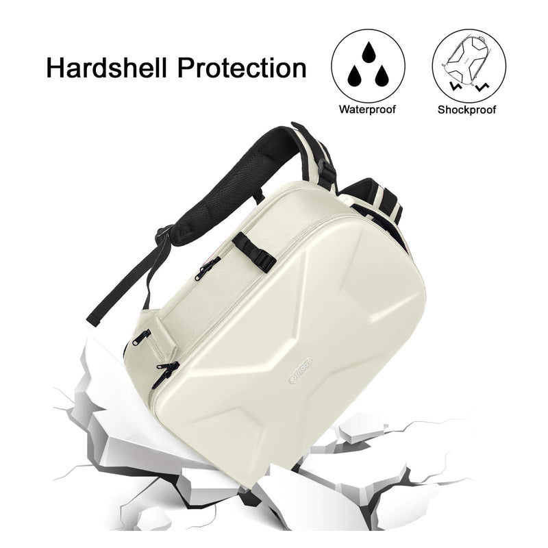 MOSISO Camera Backpack, DSLR/SLR/Mirrorless Photography Camera Bag | 15-16 inch Waterproof Hardshell Case with Tripod Holder&Laptop Compartment Compatible with Canon/Nikon/Sony, Beige