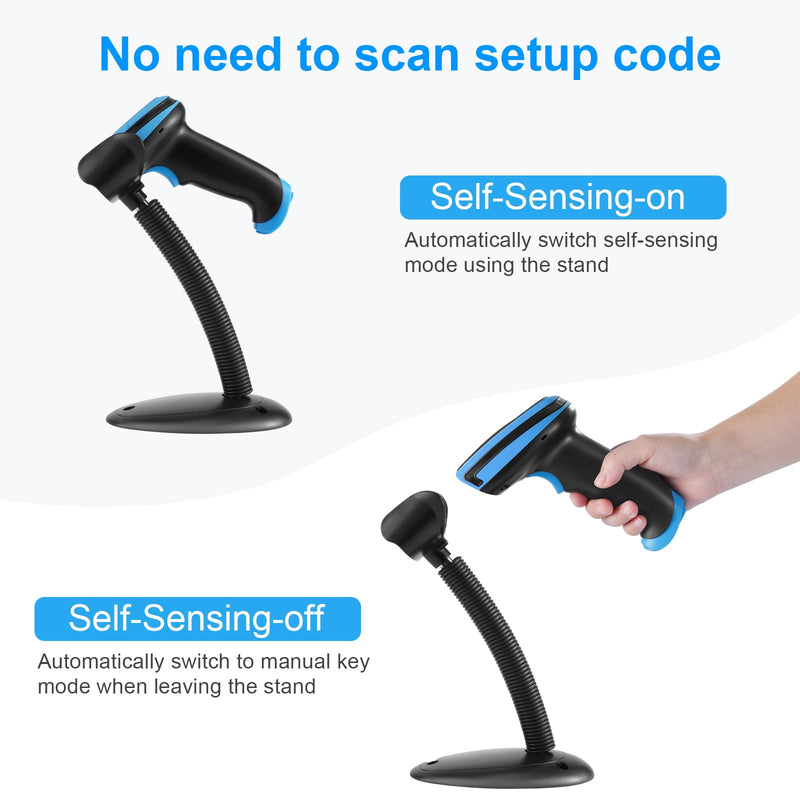 [AUSTRALIA] - Barcode Scanner Onewscan Wireless 1D Laser Bar Code Scanners with Stand 2.4G Wireless & USB Wired Connection Plug and Play Handheld Bar Code Reader 652wl 