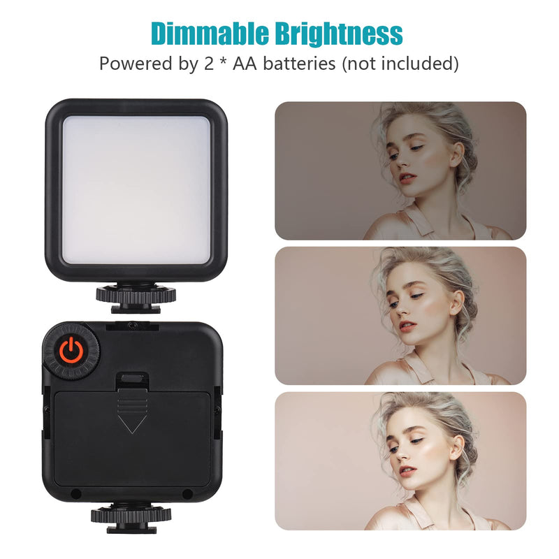 Andoer Smartphone Vlog Kit Mini LED Video Light + Cardioid Microphone + Extendable Phone Clip + Tripod with Adjustable Brightness for Live Stream Vlog Video Shooting Video Conference Selfie