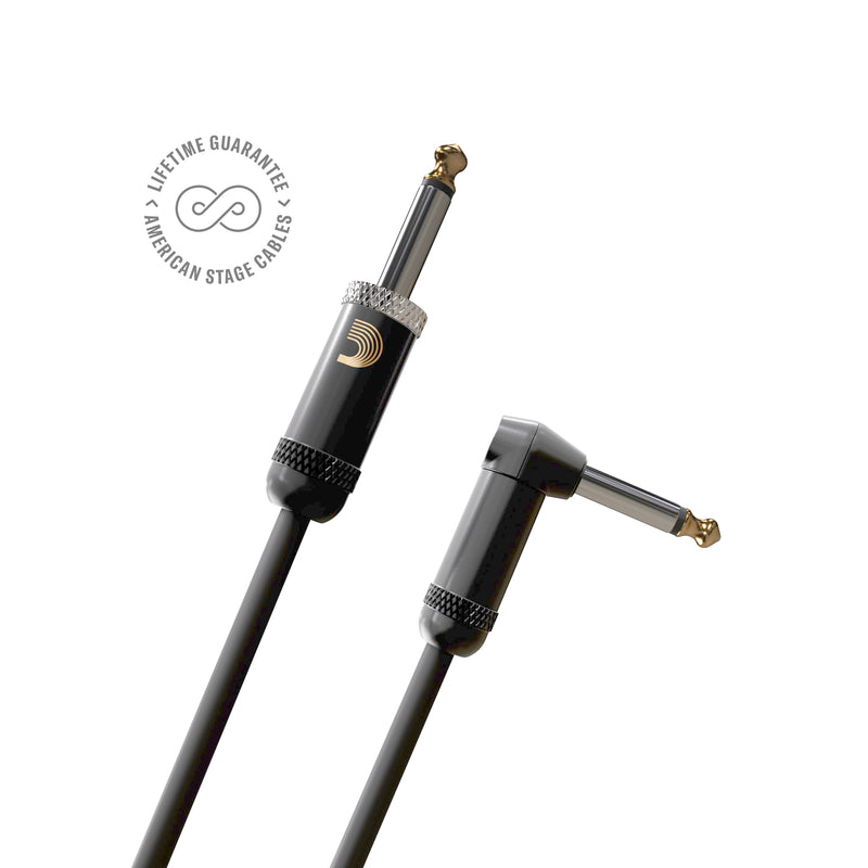 Planet Waves PW-AMSGRA-15 American Stage Instrument Cable 15 feet Straight to Right Angle