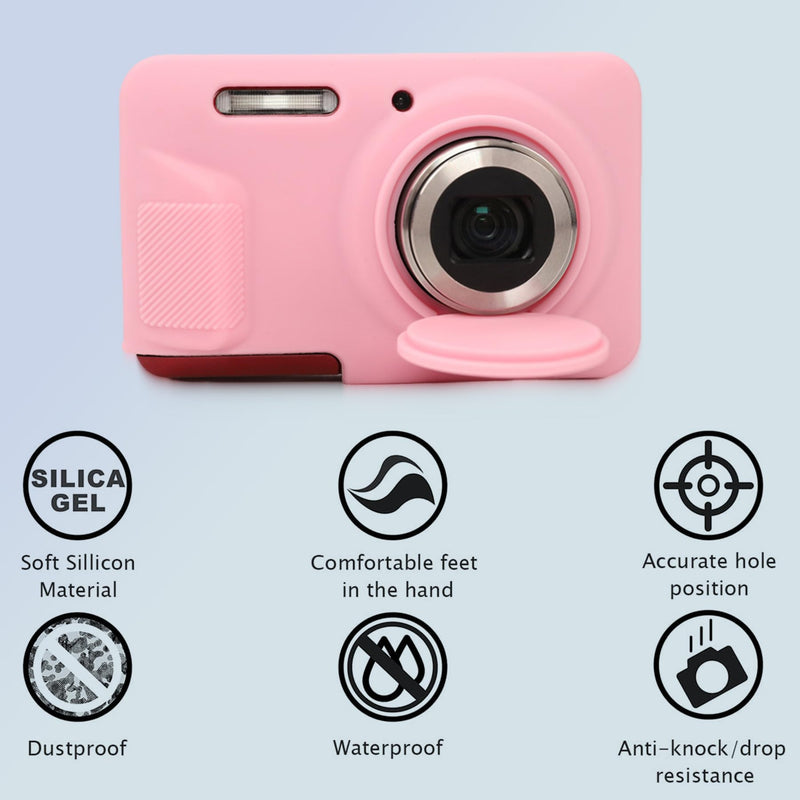 [AUSTRALIA] - Case for Kodak Pixpro Fz55 Digital Camera,Fz55 Case Silicone,for Kodak Pixpro Fz55 Accessories,Soft Protective Camera Cover with Removable Lens Cap Slim Fit Sleeve Anti-Scratch(Pink) Pink 