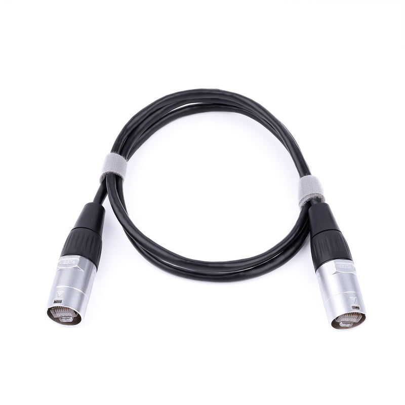 RJ45 CAT5E Ethercon Cable Both Ends with Ethernet Shielded Connectors (Black, 3Feet_5PCS)