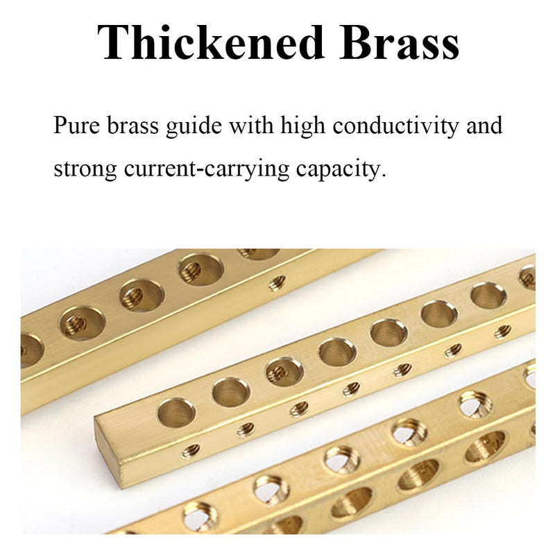 10 Positions Green, Clamp Ground Rail Screw Block: Barrier Brass, Electrical Distribution Bus Bar Block for Car, Boat, Marine, RV, Yacht, Ship Power Distribution 10 Positionen