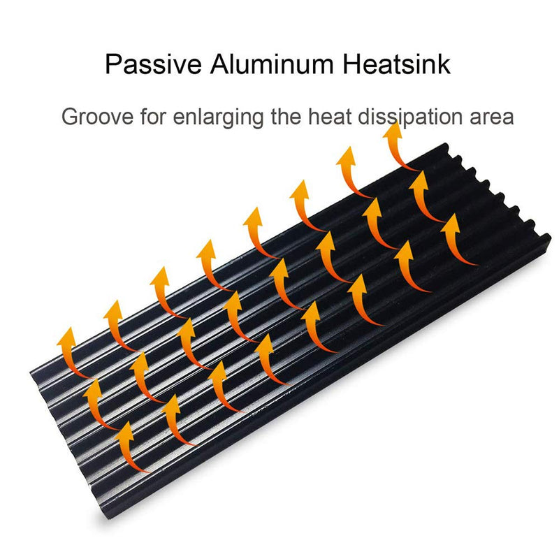 M.2 SSD Heatsink Heat Sink with Heat Conductive Adhesive Film Anti Thermal Bleed Heatsink Heatsink CPU IC Chip Circuit Board for LED Amplifier Aluminum 70mm×22mm×3mm