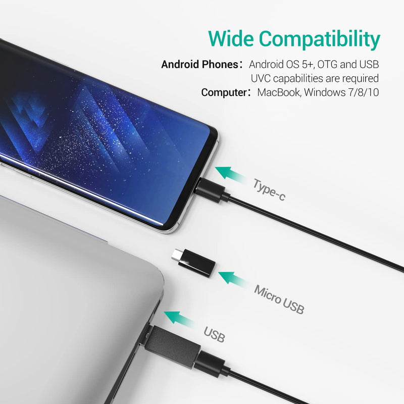 [AUSTRALIA] - DEPSTECH USB Endoscope, 720P IP67 Waterproof Borescope, 5.5mm Snake Inspection Camera, Type-C Scope With 16.5ft Semi-Rigid Cable, 6 LED Lights, Compatible With OTG Android Phone, PC 