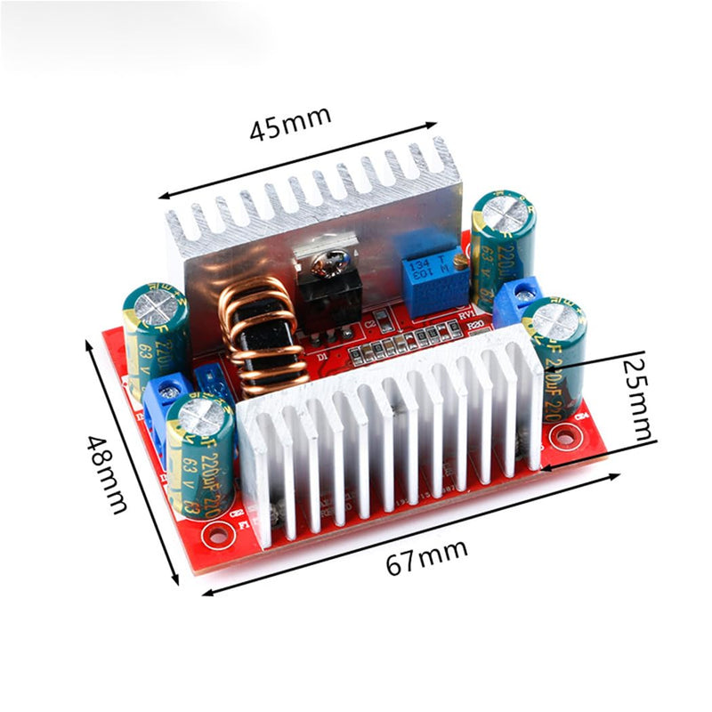Hailege 2pcs 400W 15A DC Step Up Boost Power Module 8.5-50V to 10-60V Constant Current Adjustable Transformer Voltage Amplifier LED Drive Module