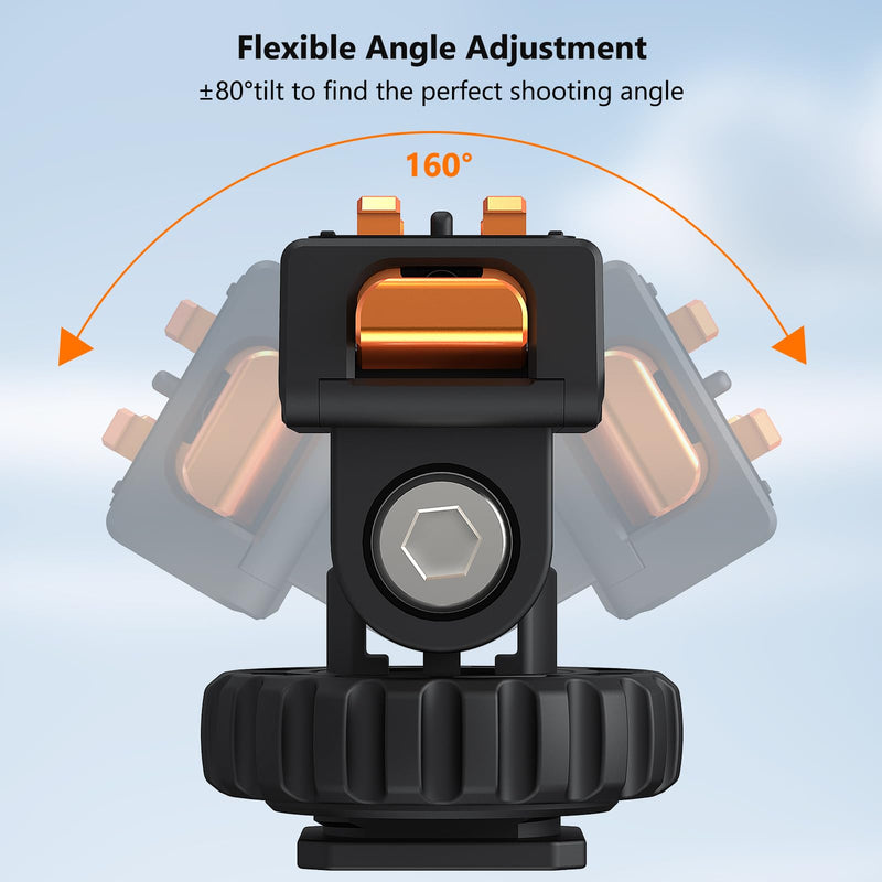 VRIG AC-44 Cold Shoe Adapter with Magnetic Quick Mount for Insta 360 Ace/Ace Pro 2, Action Camera Mount Adapter with 1/4" Thread Compatible DSLR Camera Hot Shoe, Tripod Accessories