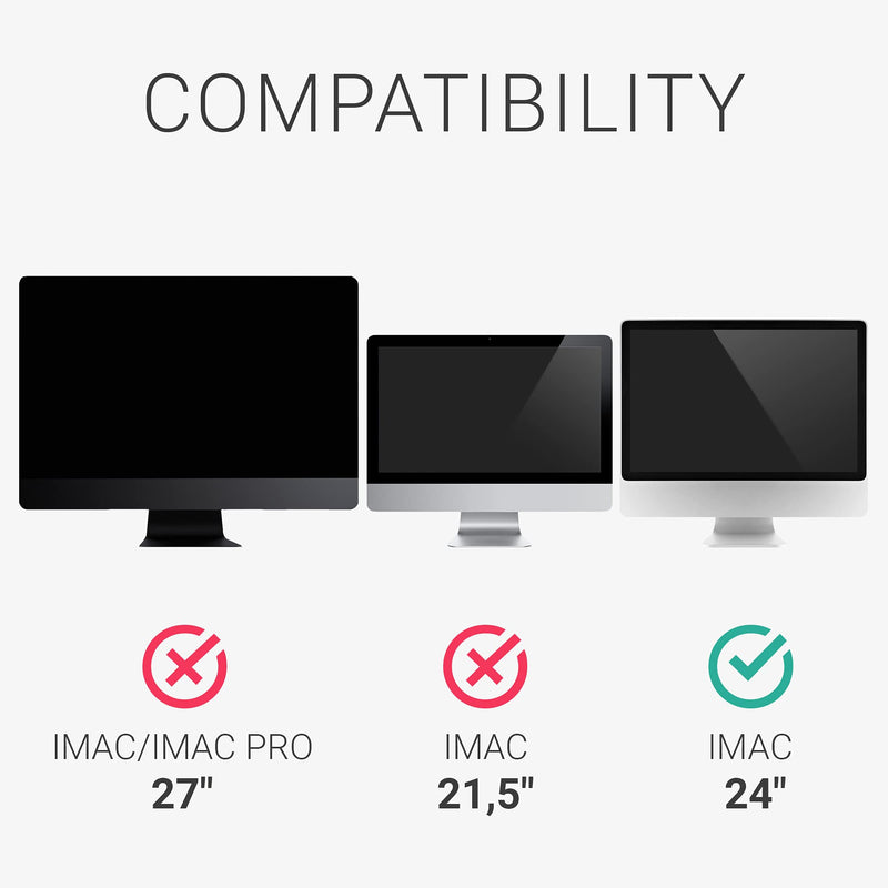 kwmobile Cover Compatible with Apple iMac 24" - 4-in-1 Case - Don't Touch My Mac White/Black Don't Touch My Mac 02-01