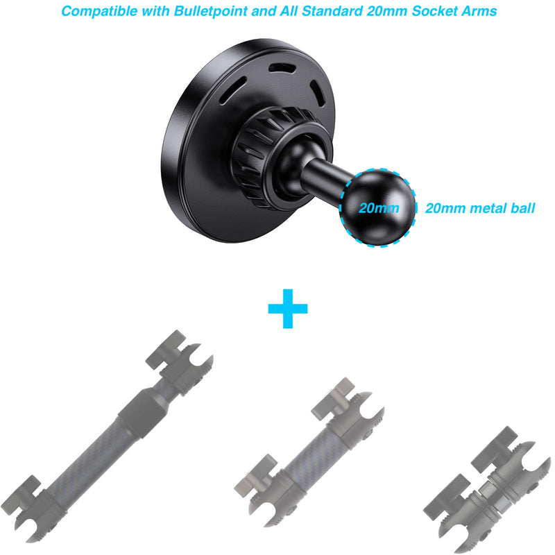 Magnetic Wireless Charging Phone Holder with 20mm Ball for MagSafe | [Heavy-Duty] 20mm Ball Mount for MagSafe Charger Compatible with Bulletpoint Mounting Solutions