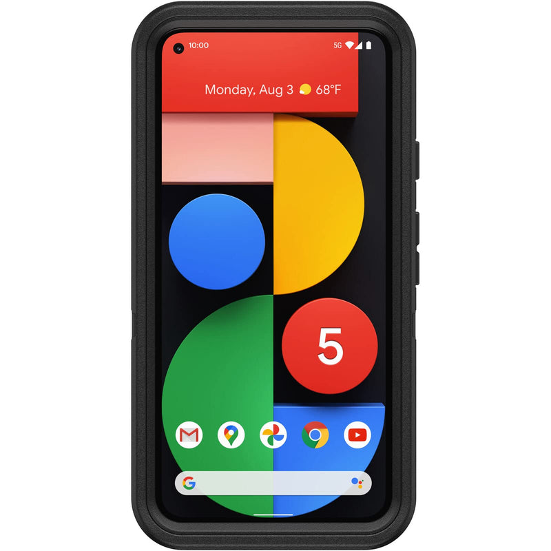 OtterBox Defender Series Case for Google Pixel 5 (Only) - Holster Clip Included - Microbial Defense Protection - Non-Retail Packaging - Black