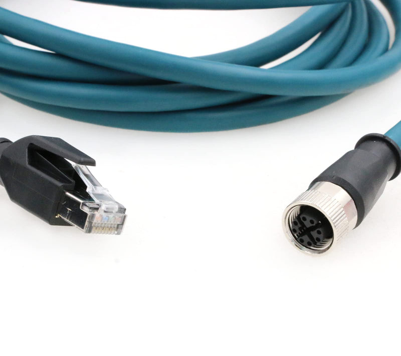 SZRMCC M12 X-Code 8Pin Female Connector to RJ45 Ethernet Cable Cat6A High Flexible Shielded Gigabit Waterproof Network Cable for Industrial Camera Automation Sensor (10m) 10m