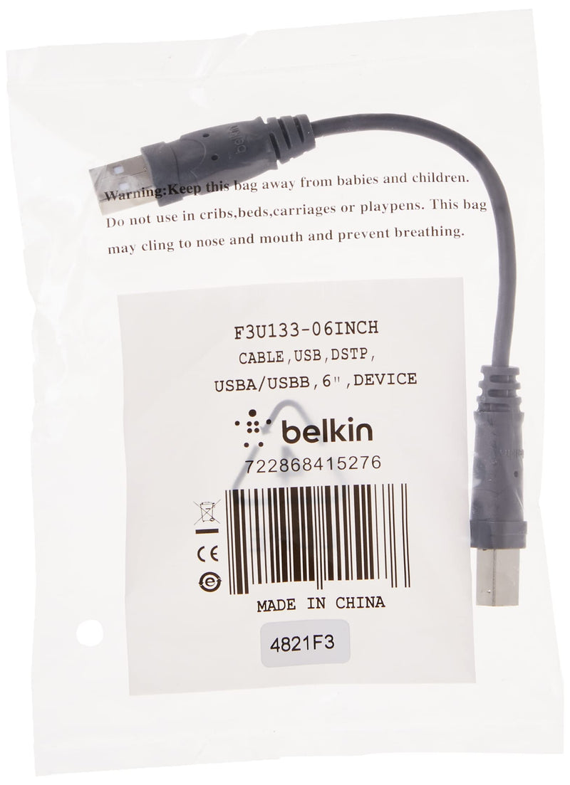 Belkin Components USB A/B Device Daisy Chain for USB Hub (6 Inches) (Pack of 2) 1 Count (Pack of 2)