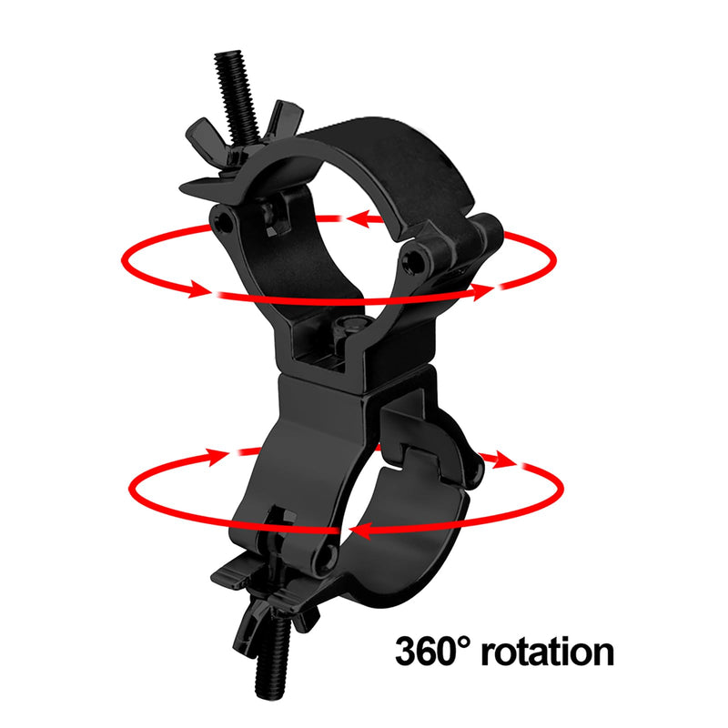 4-Pack 1-1/2" Black Truss Swivel Coupler, Aluminum Dual Swivel Clamp fits O.D. 38.1mm Tubing for Stage Lighting and Equipment,Max Load 75KG