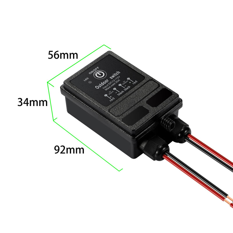 Waterproof Remote Control Relay Switch, 328ft Long Range Wireless Remote Switch,DC 12V-72V Relay RF Remote Control Switches for Outdoor Light