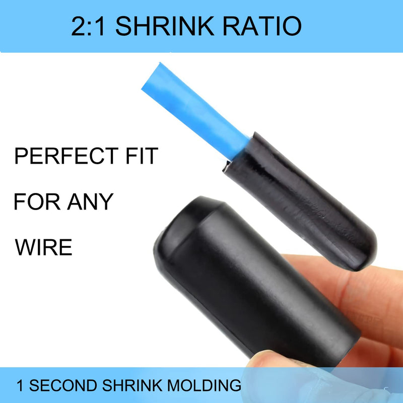 Heat Shrink Tube Heat Shrink Caps 50 mm Warm Shrink End Cap Waterproof Insulation Protection for Cable End Pack of 4 (50 mm)