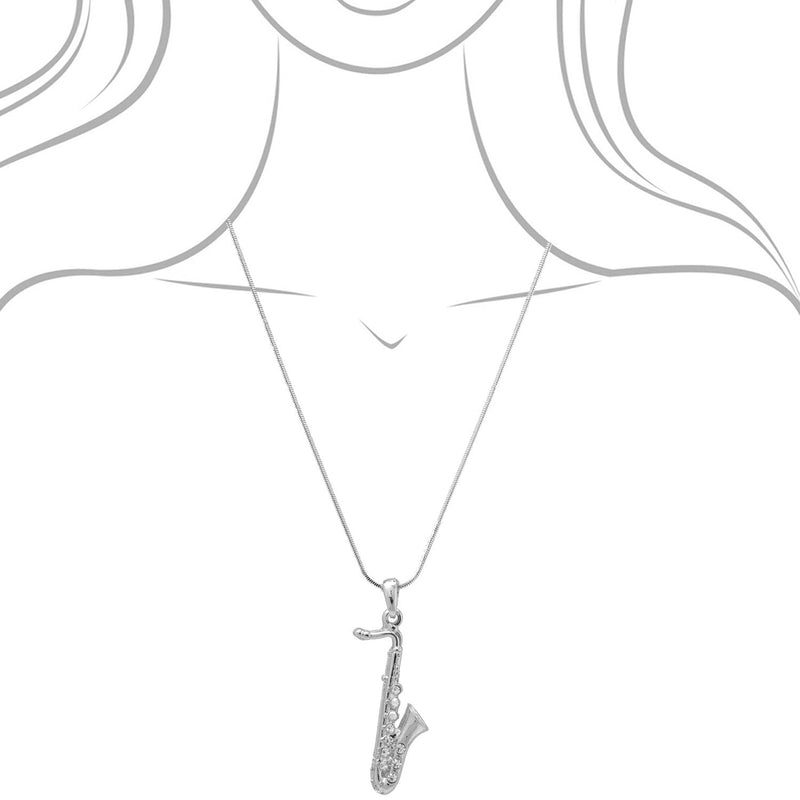 ESPY Silver Plated Woodwinds Musical Instrument Necklace silver-plated-base