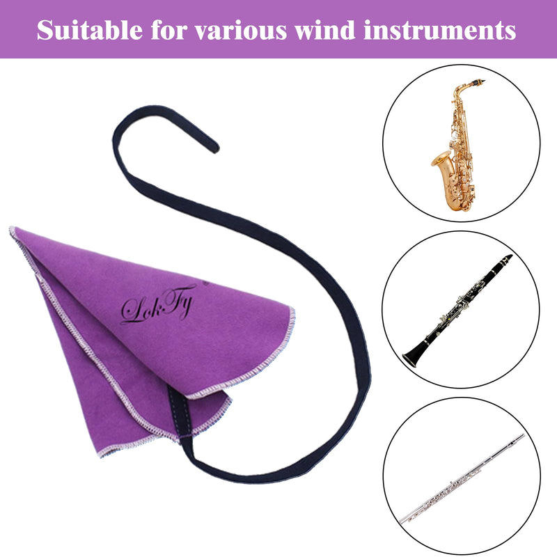 Cleaning Cloth Swab for Inside Tube Suitable for Clarinet Piccolo Flute Sax Saxophone (Purple) Purple