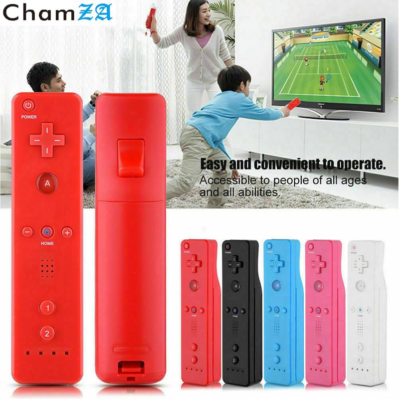 Wireless Motion Remote Controller Gamepad for Wii/ Wii U, w/ Silicone Case & Hand strap (Pink) Pink