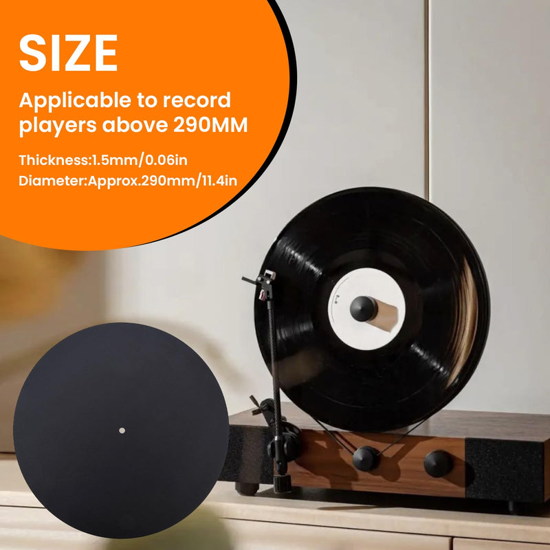 Jeanoko 1PCS Turntable Mat, Leather Turntable Slipmat 12 inch, Leather Record Pad Multifunctional Record Mat, Turntable Antistatic for Pad Felt for Reduce Vibration,Record Player Mat(Thickness 1.5MM)