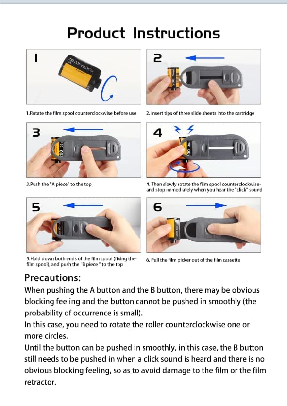 eTone 35mm Film Picker 135 Roll Film Extractor Film Leader Retriever Roll Film Tools