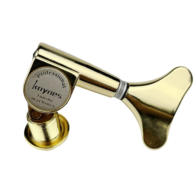 KAYNES Guitar Bass Tuners - 1:18 Ratio Gold Headstock Sealed Machine Heads Tuners Closed Tuning Key Pegs Replacement for Electric Jazz Bass or Precision (4 for Right, Golden) 4 for Right