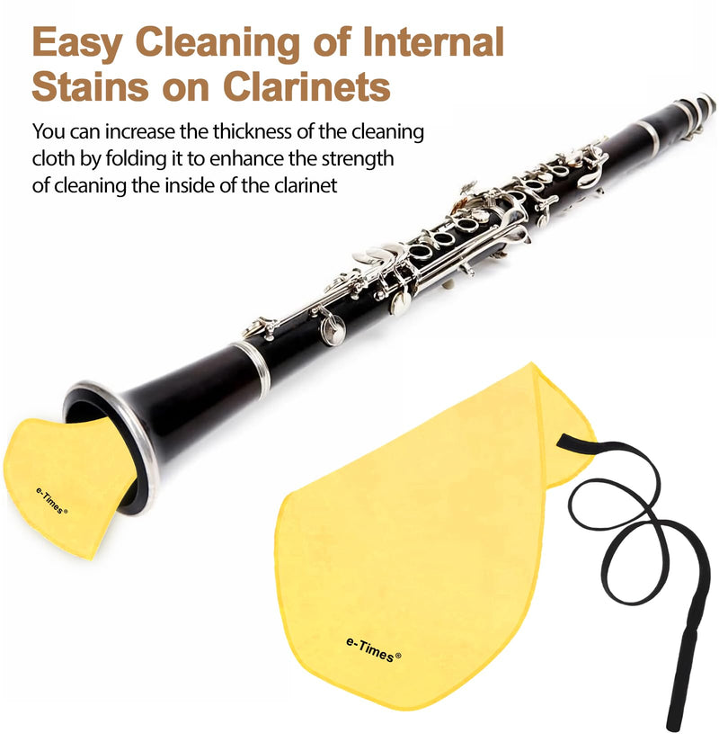 Clarinet Cleaning Kit, Clarinet Cleaning Cloth & Swab Suitable Clarinet, Cotton Silk & Mouthpiece Brush Can Effectively Clean Dirt