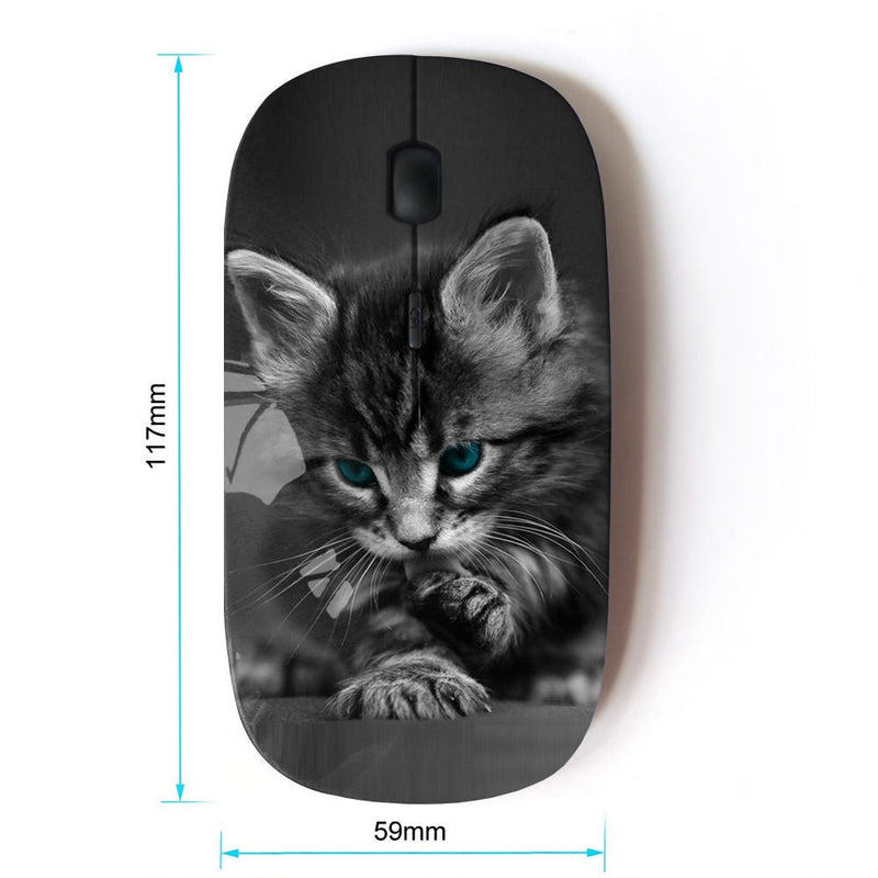 KawaiiMouse [ Optical 2.4G Wireless Mouse ] Cute Paw Kitten Whiskers Grey Baby Cat