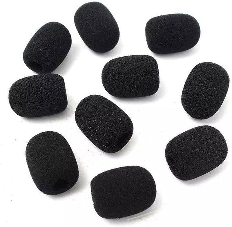 10pcs Black Mini Foam Microphone Windscreens,microphone Cover Foam,headset Microphone Pads,lapel Headset Microphone Windscreens,foam Microphone Covers,high Density Foam for Headset Protection Covers
