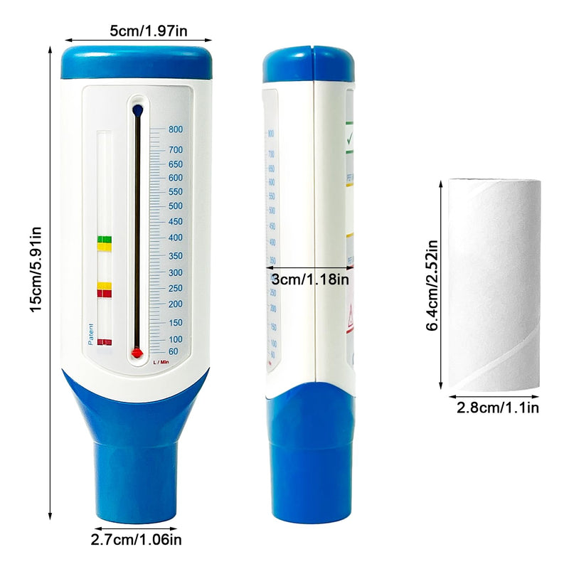 [AUSTRALIA] - Lung Trainer and Performance Monitor for the Lungs, Domestic Lung Health Monitor, Portable Peak Flow Meter, Precise Measurements, Small Peak Flow Meter blue-white 