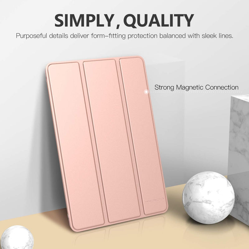 MoKo Case Fit New iPad Mini 5 2019/Mini 4 2015 (5th/4th Generation 7.9 inch), Slim Lightweight Smart Shell Stand Cover with Translucent Frosted Back Protector, with Auto Wake/Sleep,Rose Gold Rose Gold