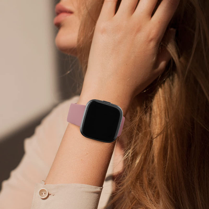 Vancle Silicone Bands Compatible with fitbit versa 2 watch bands women men, Soft Breathable Sport Replacement Wristbands for Fitbit Versa 2 / Fitbit Versa/Versa Lite/Versa SE Smoke Purple