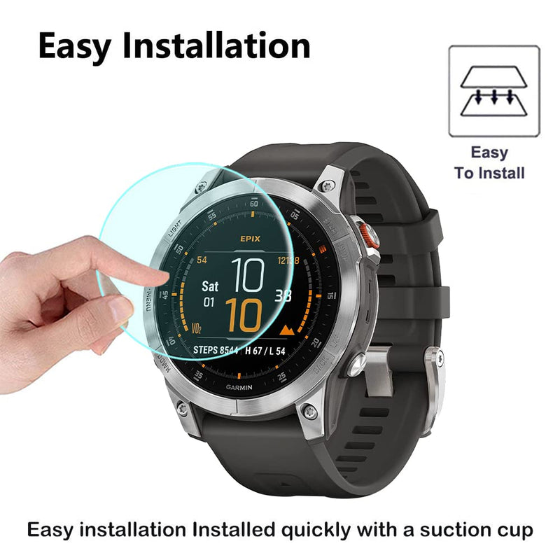 Poyiccot 2Pack Compatible with Garmin epix Gen 2 Screen Protector, 9H Hardness Tempered Glass Screen Protector Compatible With Garmin epix Gen 2 Smartwatch [Full Cover Protective ] [Anti Scratch]