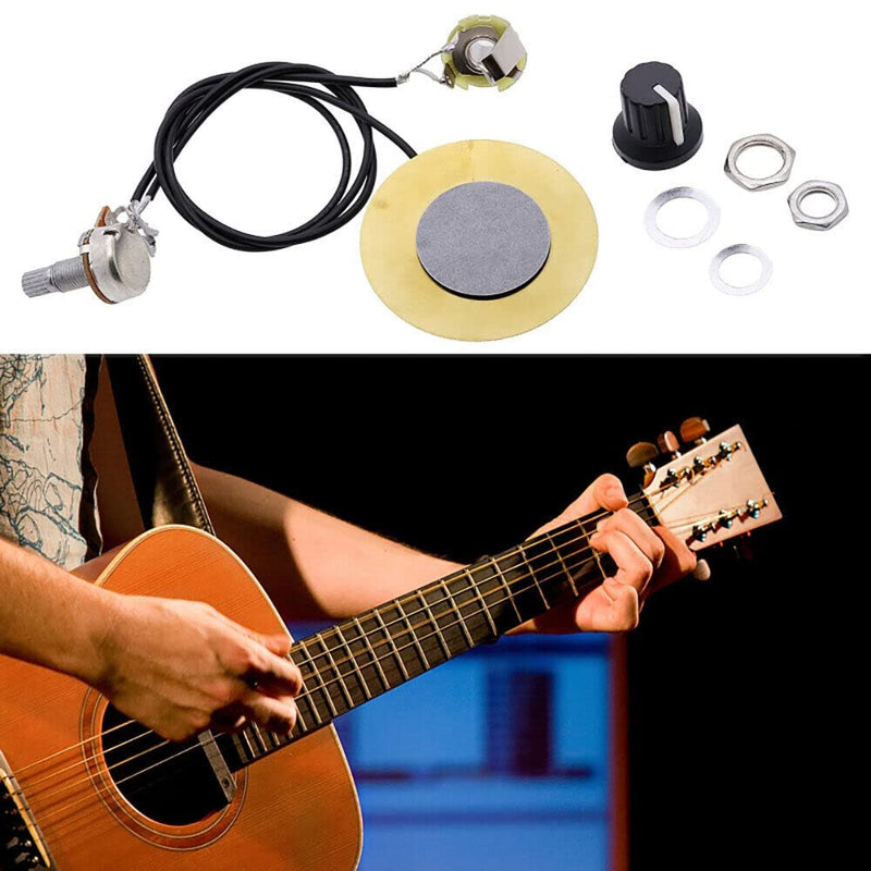 4PACKS 50MM Guitar Pickup Piezo Transducer Prewired Amplifier With 6.35MM Output