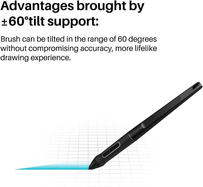 Stylus Digital Pen with 10 Nibs for Huion Kamvas 13, 22 Plus and 24 Drawing Monitors - Battery-Free, 8192 Pressure Sensitivity