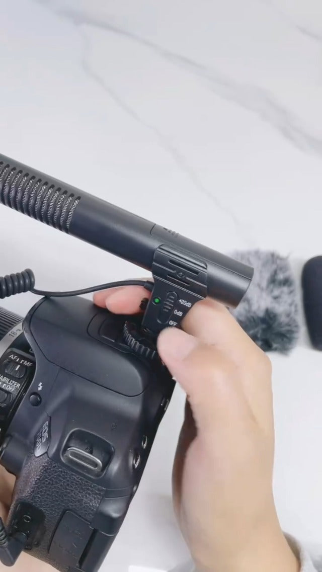 Camera Microphone, Video Microphone for DSLR Close Interview Shotgun Mic for Canon Nikon Sony Fuji Mic with Windscreen, Compatible with Camera with 3.5mm (1/8") TRS Plug