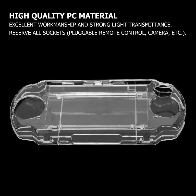 Protective Shell, for PSP 2000 3000 Game Console, Transparent Crystal Protective Cover Shell Skin, Full Housing Case with Movie Bracket, Shock/Scratch Resistant