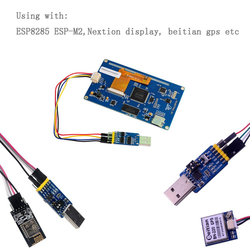 CP2102 6 in 1 USB to TTL Serial Adapter Module USB to TTL 485 232,TTL to 232 485,RS232 to 485 + 4P Dupont Cable Jumper Wire Female to Female for Nextion Display Beitian GPS Arduino Windows