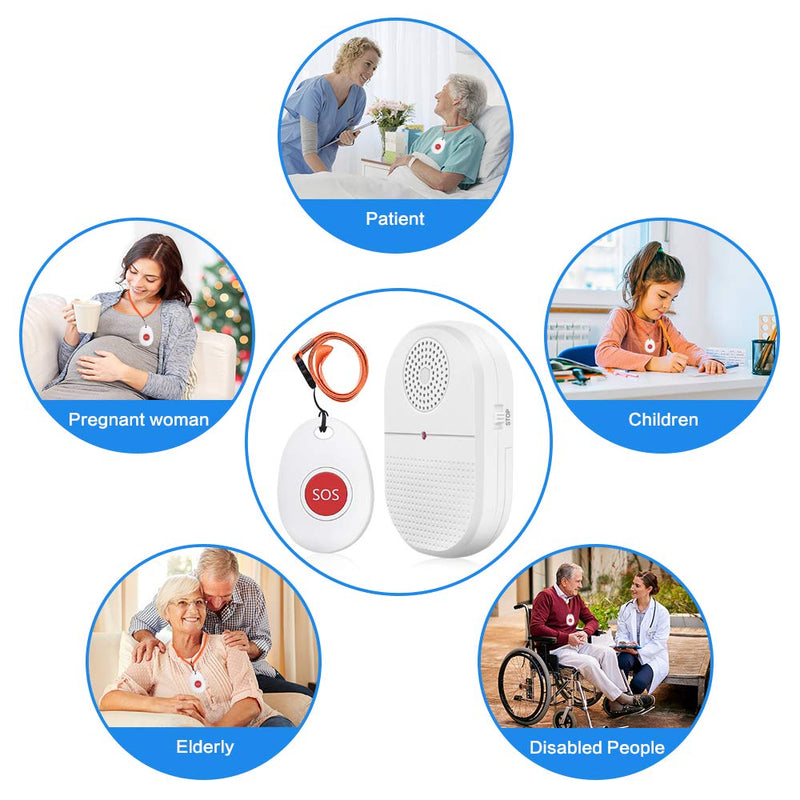 ChunHee Wireless Caregiver Pager Call Button Nurse Alert System Call Bell for Home/Elderly/Patient Emergency Vibration Pager 1 Transmitter+1 Receiver(800+Feet Operating Range) 1Transmitter+1Receiver