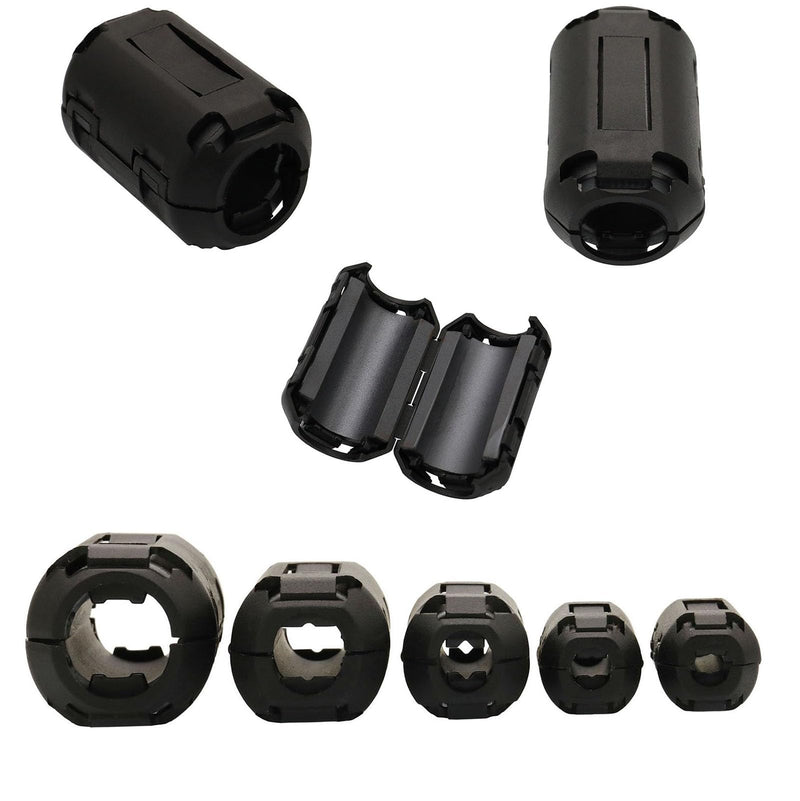 15Pcs 7mm Clip-on Ferrite Ring Core RFI EMI Noise Suppressor Cable Clip for Telephones Tvs Speakers Radio Audio Equipment Noise Suppressor Video Cable Power Cord