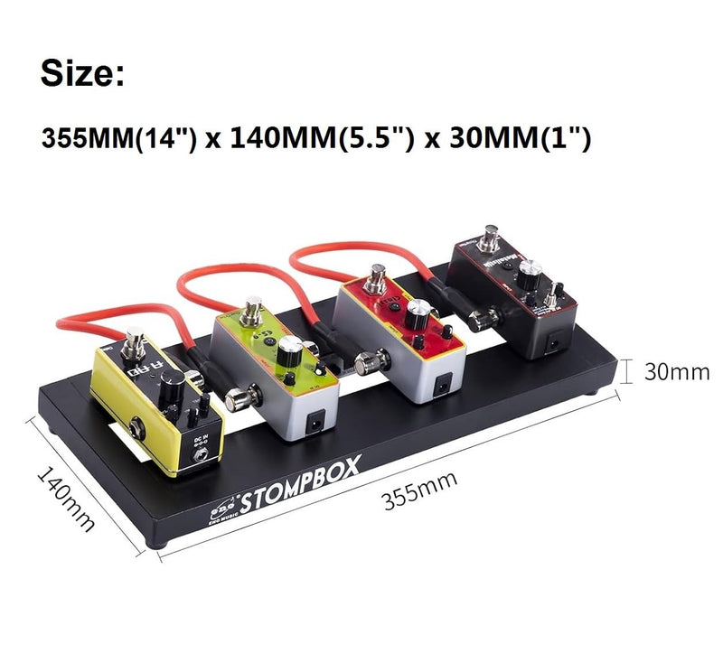 [AUSTRALIA] - ENO MUSIC 14" Mini Pedal Board Guitar Effects Compact Small Pedalboard with Pedals Mountain Tape & Cable Tie ES-1 14" Pedalboard 