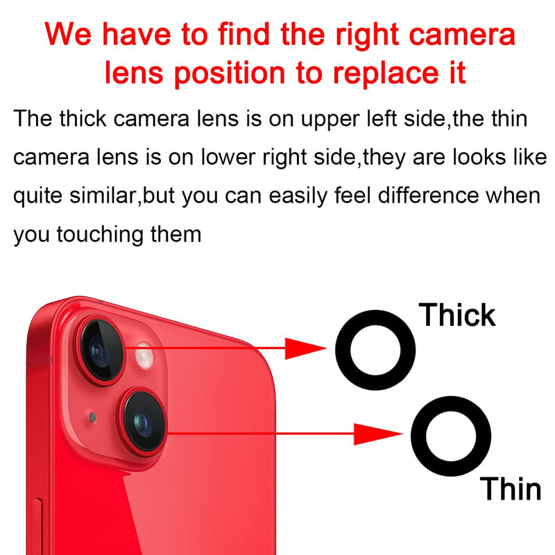 OEM Back Rear Camera Lens Glass Replacement for iPhone 14 and iPhone 14 Plus with pre-Installed Adhesive and Reparing Toolkit iPhone 14/ iPhone 14 Plus