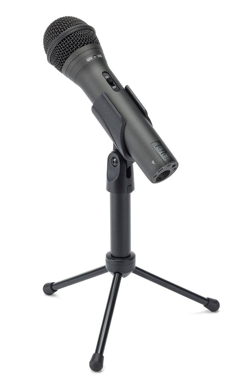 Samson Q2U USB/XLR Dynamic Microphone Recording and Podcasting Pack (Black) Grey