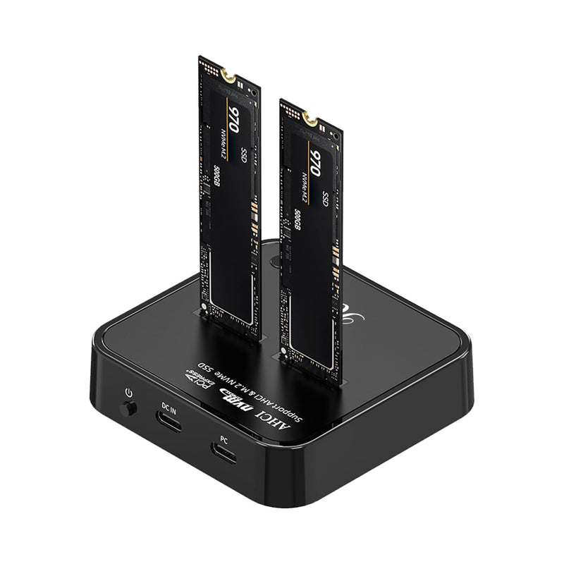 Rosewill Cloner, M.2 Duplicator Dual Bay Enclosure, Tool-Free 20Gbps USB3.2 Gen 2X2 to USB Adapter M.2 Docking Station for M Key PCIE Reader Supports Offline Clone-RS-N2-CL 20 Gbps Dual Bay Cloner