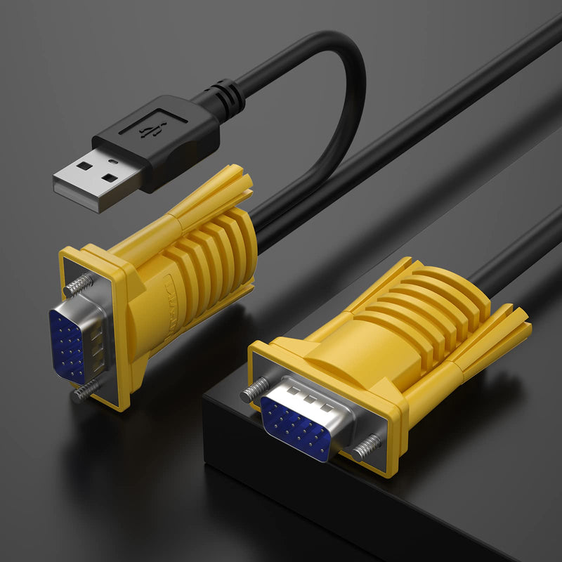 MT-VIKI 2-in-1 USB VGA KVM Cable for USB KVM Switch VGA (10ft 2packs) 10ft 2packs